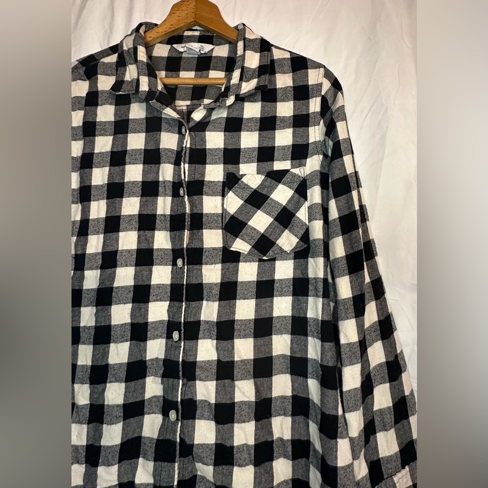 Old Navy Women’s Tunic Button Down Long Sleeve Plaid Shirt Size XL - Picture 3 of 11
